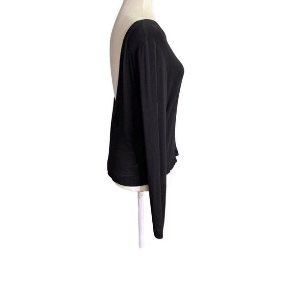Good American Women's Black Soft Deep Back Scoop Sweater Sz 1 Medium GS0167 - Picture 2 of 6